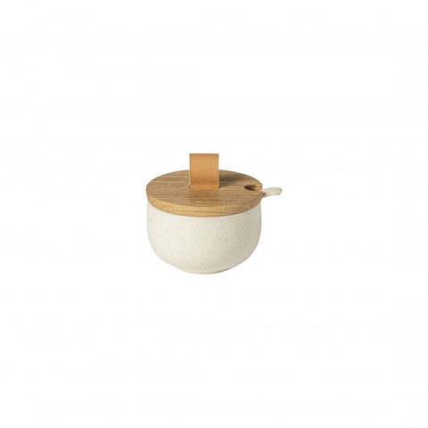 Pacifica Sugar bowl w/ wood Lid - 7 oz. - Vanilla