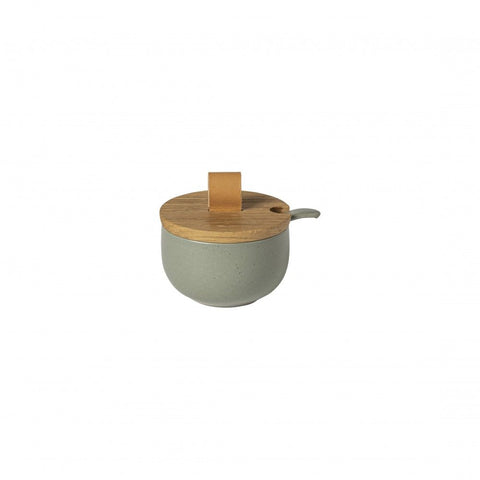 Pacifica Sugar bowl w/ wood Lid - 7 oz. - Artichoke