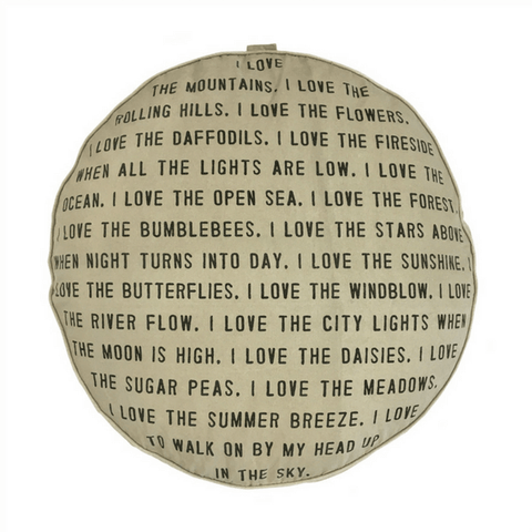 I Love the Mountains with Polka Dots Pouf