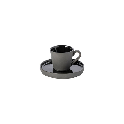 Lagoa Eco Gres  Coffee cup and saucer - 0.09 L | 3 oz. - Black