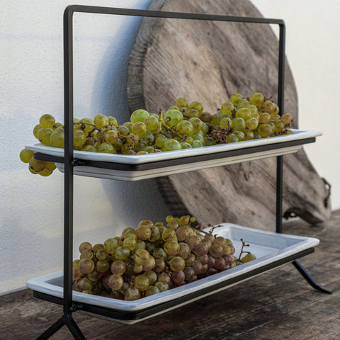 Plano  Tiered stand with two trays 37 - 37 cm | 15'' - White