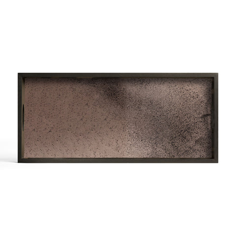Aged mirror tray - Rectangular Bronze - Medium