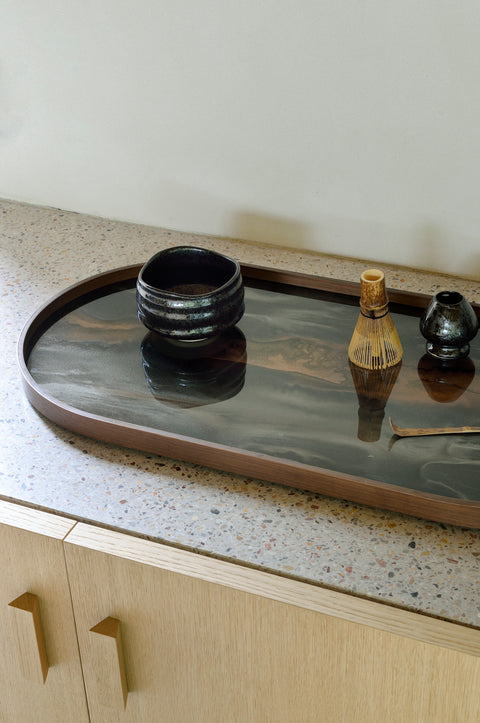 Organic glass tray - Bronze - oblong - Medium