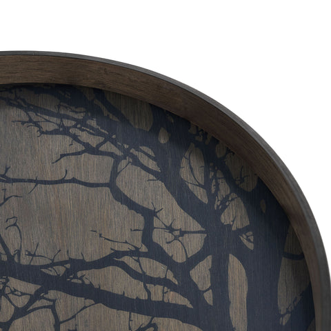 Tree wooden tray - Black - Large