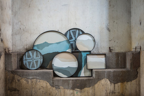 Wabi Sabi glass tray - Graphite - XL