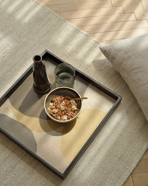 Overlapping Dots glass tray - Cinnamon - Small