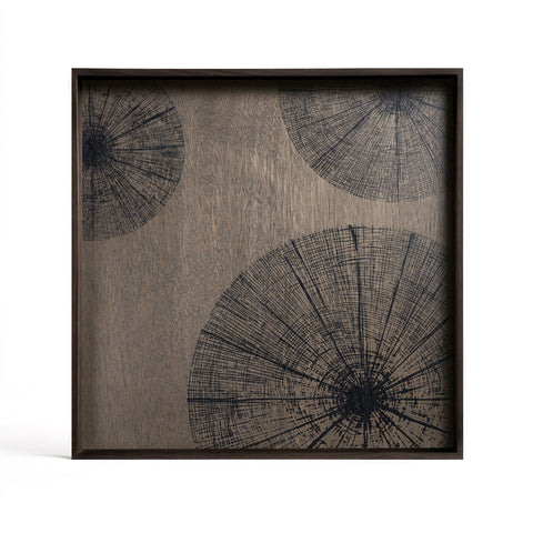 Slices wooden tray - Black - Large