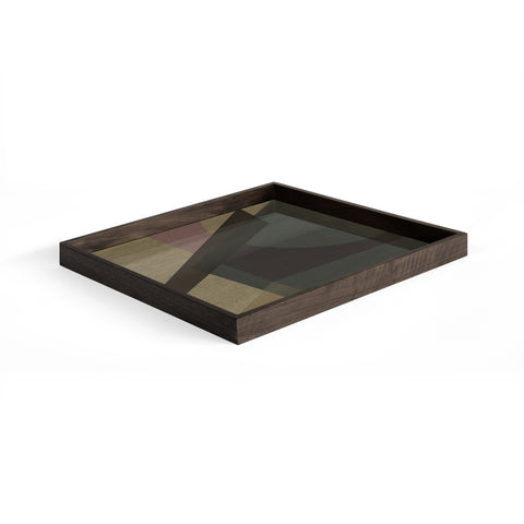 Angle glass tray - Slate - Square - Large