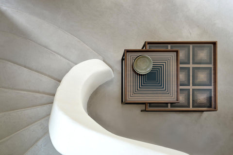 Squares glass Tray - Ink - Large