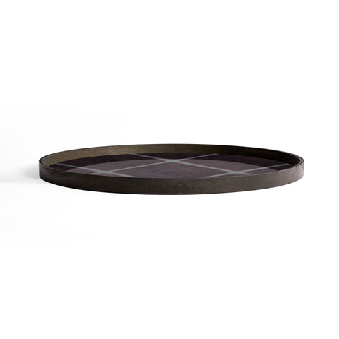 Linear Squares glass tray - Slate - XL