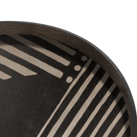 Asymmetric Dot wooden tray - Round - XL