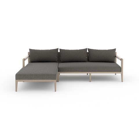 Sherwood 2Pc Sectional LAF Chaise-Brown/Charcoal