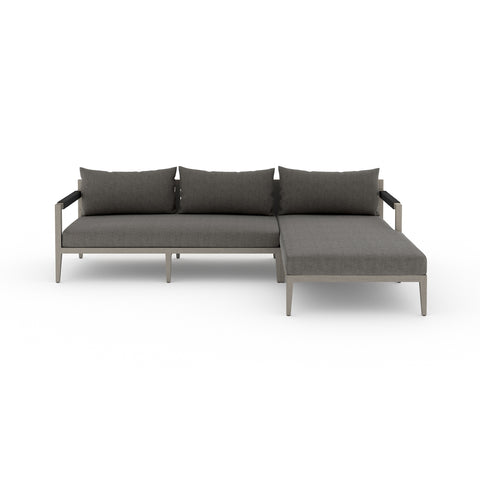 Sherwood 2Pc Sectional RAF Chaise-Grey/Charcoal