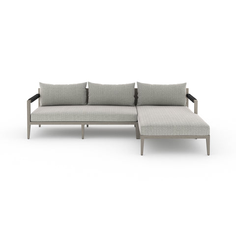 Sherwood 2Pc Sectional RAF Chaise-Grey/Ash