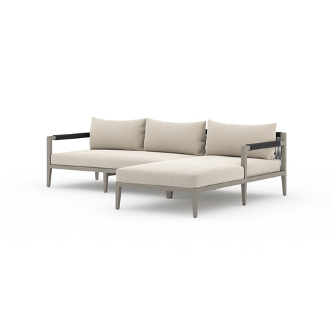 Sherwood 2Pc Sectional RAF Chaise-Grey/Sand