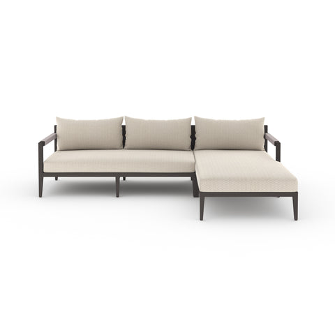 Sherwood 2Pc Sectional RAF Chaise-Bronze/Sand