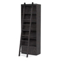 Bane Bookshelf & Ladder-Dark Charcoal