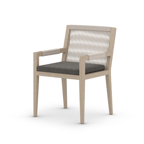 Sherwood Dining Armchair-Brown/Charcoal