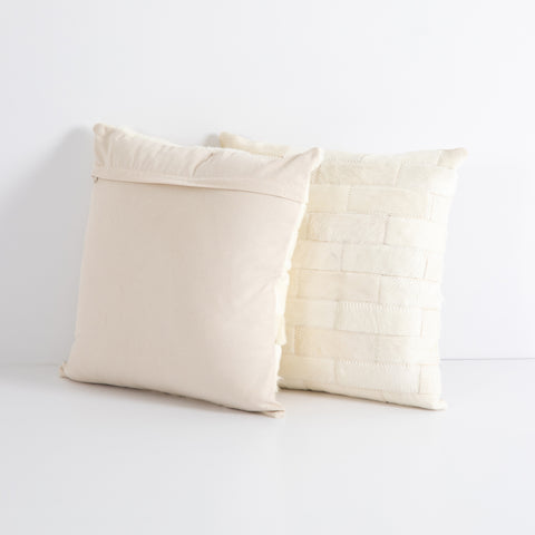 Hardwin Hide Pillow, Cream, Set Of 2