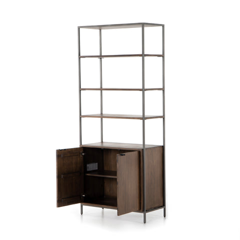 Trey Modular Wide Bookcase-Auburn Poplar