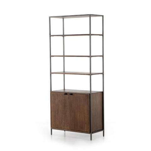 Trey Modular Wide Bookcase-Auburn Poplar