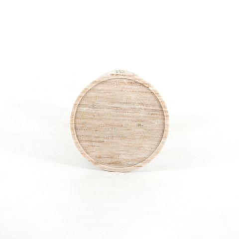 Viola Accent Table-Antique White Marble