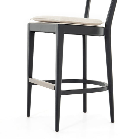 Britt Bar Stool-Ebony w Savile Flax