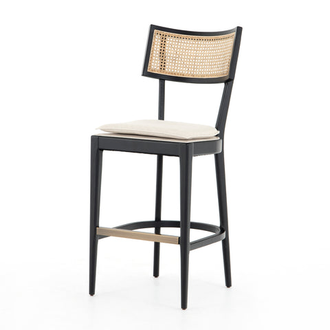 Britt Bar Stool-Ebony w Savile Flax