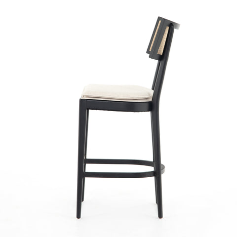 Britt Bar Stool-Ebony w Savile Flax