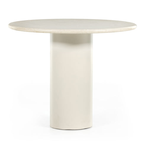 Belle Round Dining Table,38" - Cream Marble