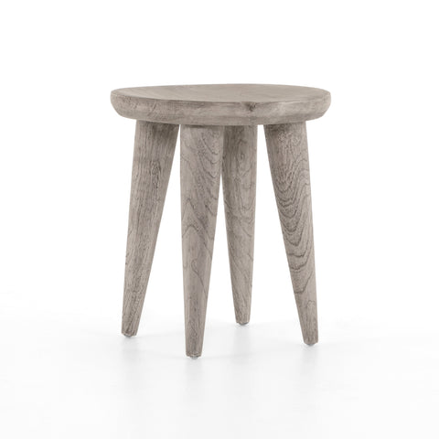 Zuri Round Outdoor End Table-Grey