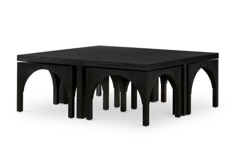 Amara Coffee Table w/ Nesting Arch Stls- Black