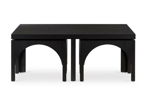 Amara Coffee Table w/ Nesting Arch Stls- Black