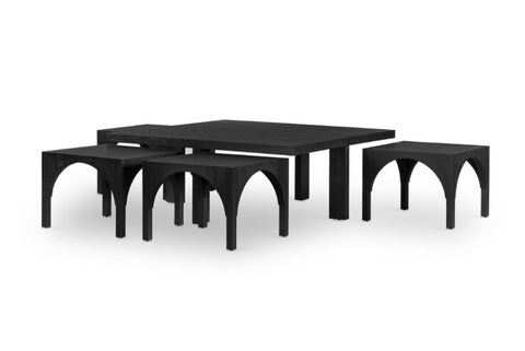 Amara Coffee Table w/ Nesting Arch Stls- Black