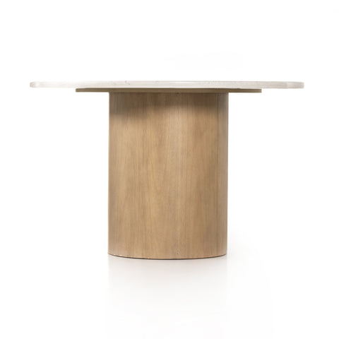 Pilo Dining Table-Natural Matte/ White Marble