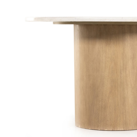 Pilo Dining Table-Natural Matte/ White Marble