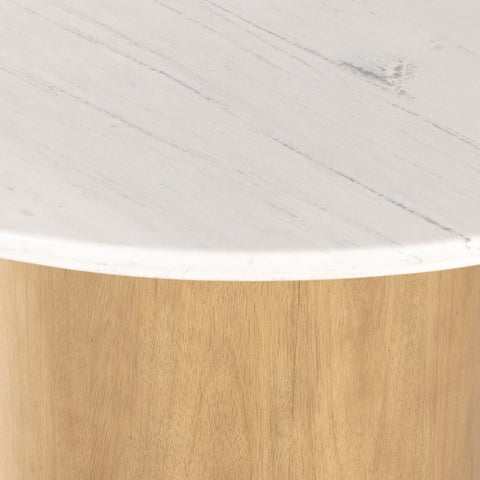 Pilo Dining Table-Natural Matte/ White Marble
