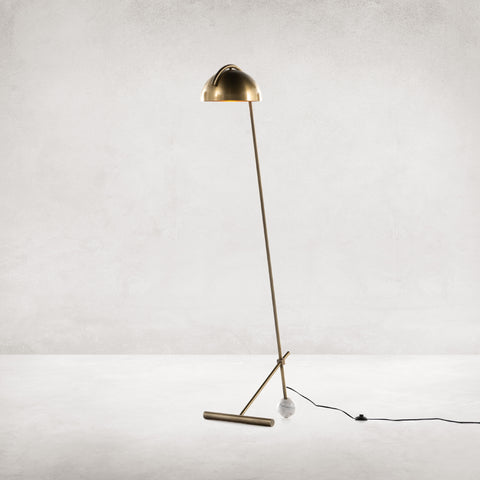Becker Floor Lamp-Charcoal & White Mrbl