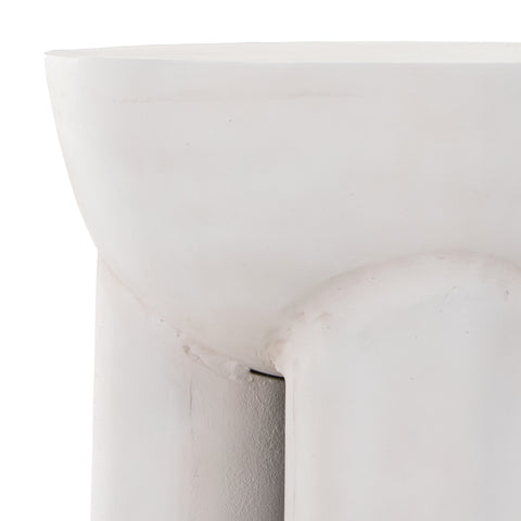 Sante End Table-Textured Matte White