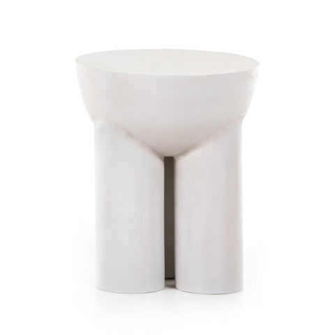 Sante End Table-Textured Matte White
