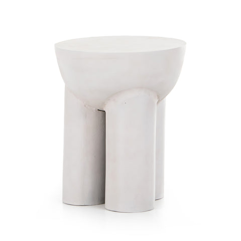 Sante End Table-Textured Matte White