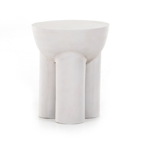 Sante End Table-Textured Matte White