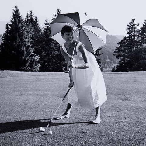 Golfing Hepburn By Getty Images - 40" X 40"