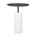 Cronos End Table-Polished White Marble