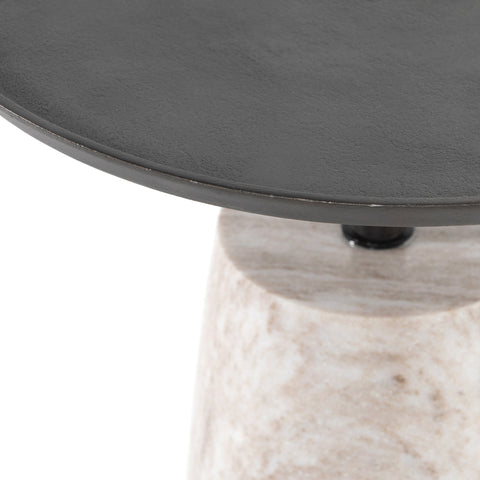 Cronos End Table-River Grey Marble
