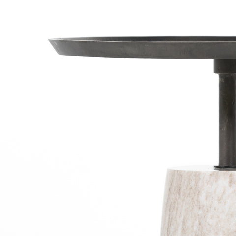 Cronos End Table-River Grey Marble