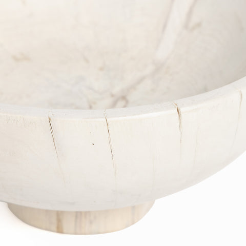 Turned Pedestal Bowl-Ivory