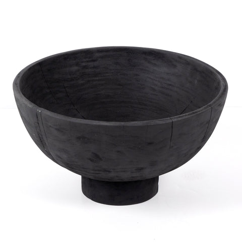 Turned Pedestal Bowl - Carbonized Black