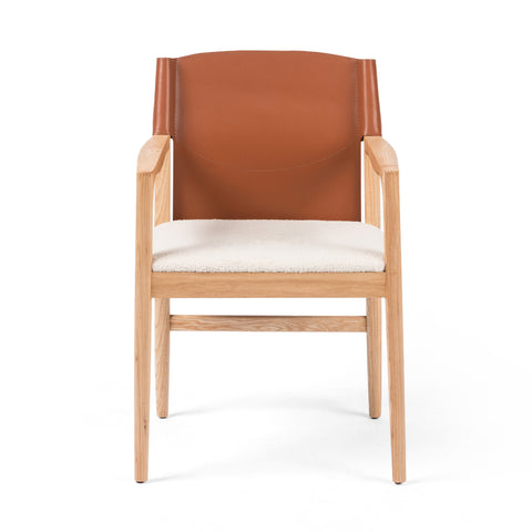 Lulu Dining Arm Chair-Saddle Leather Blend