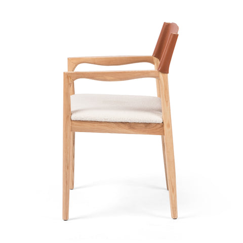 Lulu Dining Arm Chair-Saddle Leather Blend